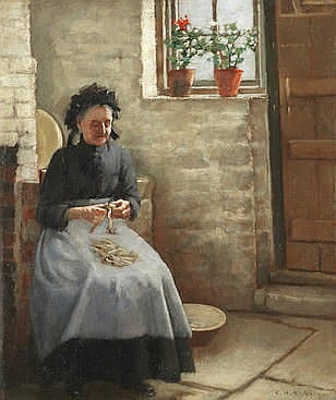 Ernest Higgins Rigg comparable auction result: ernest higgins rigg british 1868 1947 peeling potatoes fireside toast