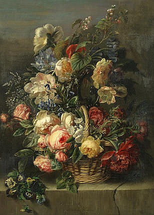 Adriana Johanna van Haanen comparable auction result: adriana johanna haanen dutch 1814 1895 an abundant still life of flowers