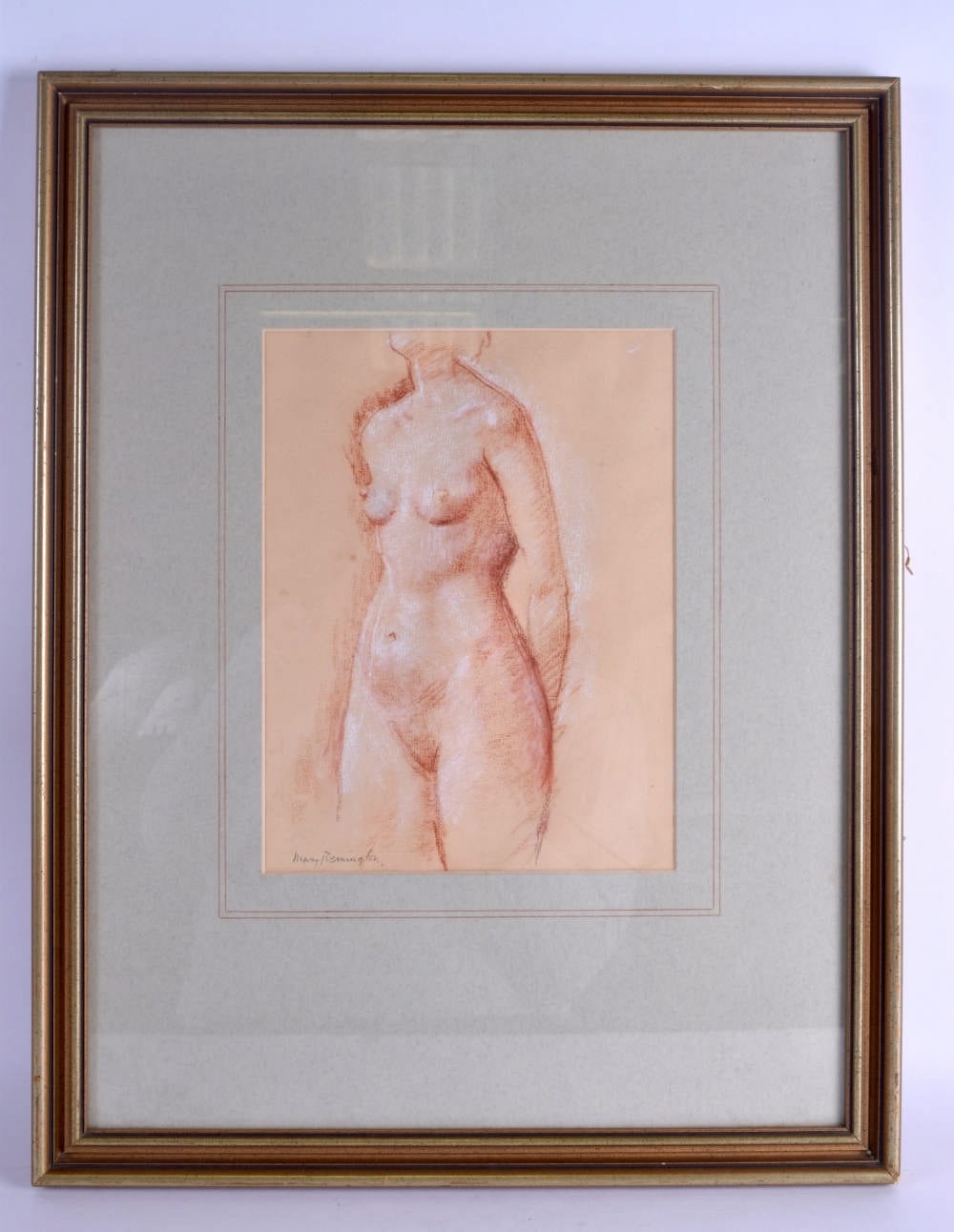 Mary Remington comparable auction result: mary remington 1910 2003 framed pastel nude study of a female signed in pencil 28 cm x 21 cm
