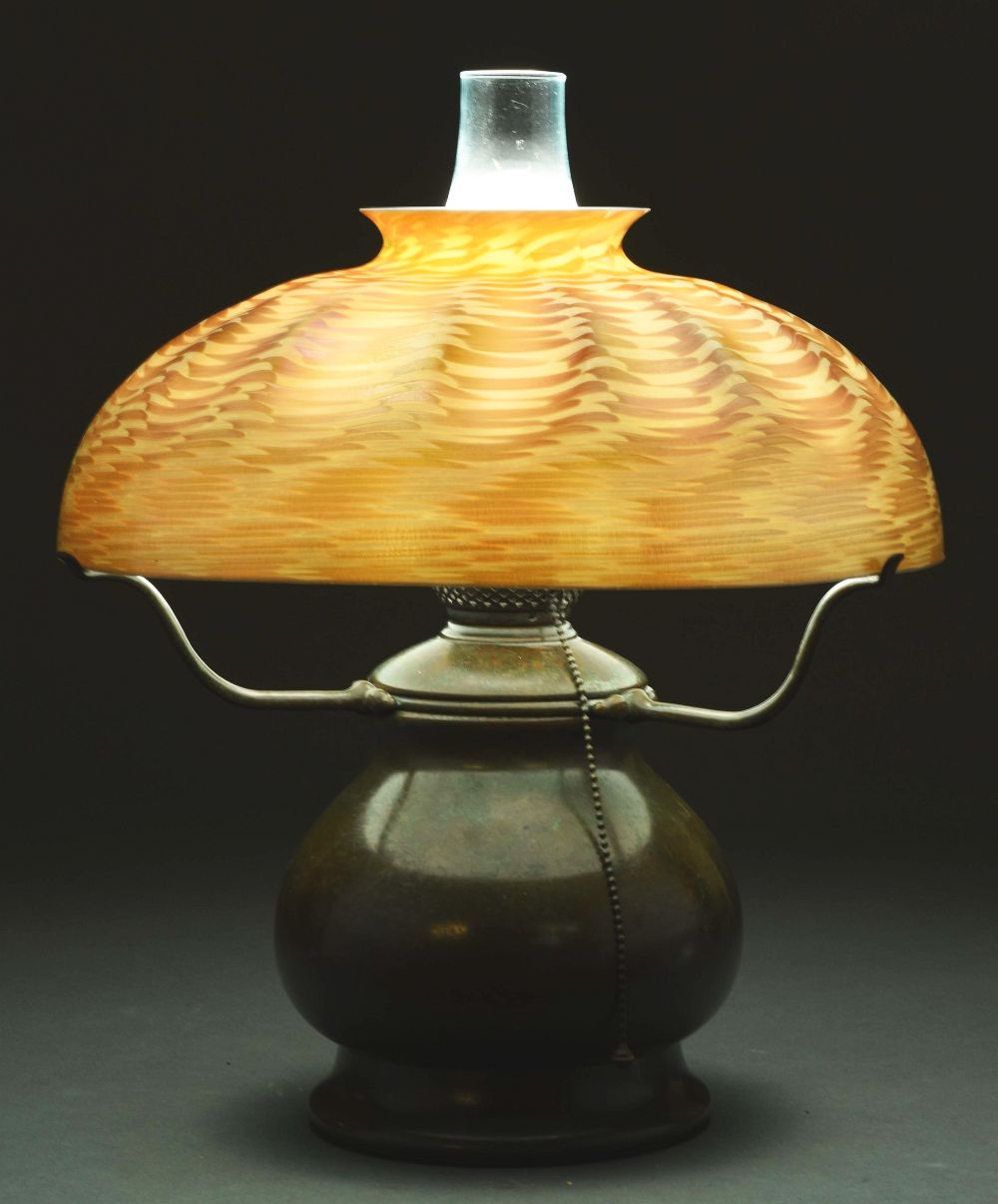 Auction comp thumbnail for Tiffany Studios Damascene Table Lamp. (Morphy Auctions, Lot 397)