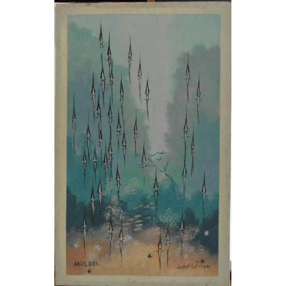 Joseph La Pierre comparable auction result: original joseph la pierre angel eyes acrylic