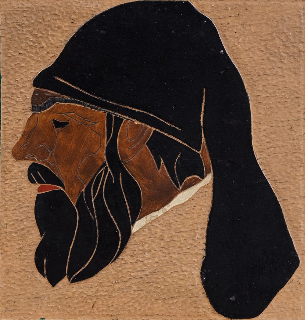 Federico Melis comparable auction result: federico melis bosa 1891 urbania 1969 2666 profilo di uomo in costume sardo