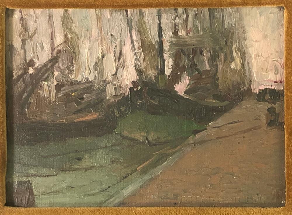 Minerva Josephine Chapman comparable auction result: minerva josephine chapman boat by a dock inci