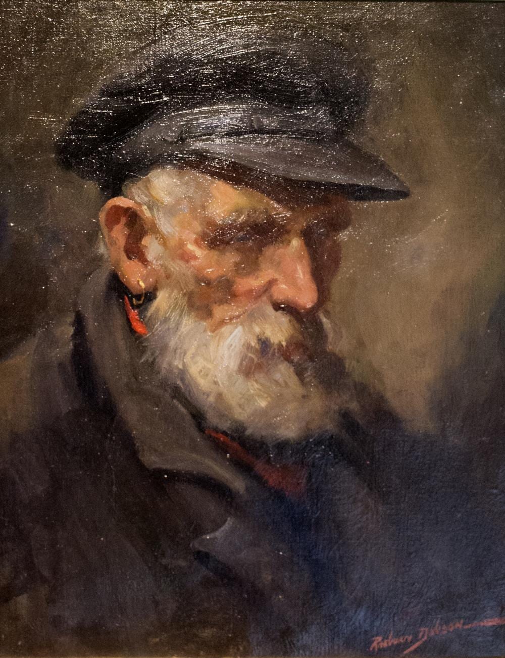 Henry Raeburn Dobson comparable auction result: henry raeburn dobson scottish 1901 1985 portrait of a man in a black hat signed oil on canvas 36cm x 29cm