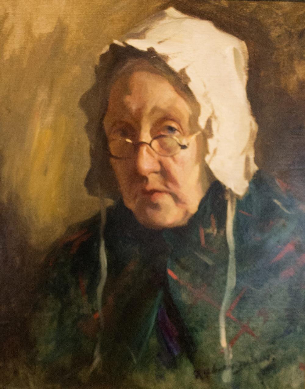 Henry Raeburn Dobson comparable auction result: henry raeburn dobson scottish 1901 1985 portrait of a lady wearing spectacles and a bonnet signed oil on canvas 36cm x 28cm