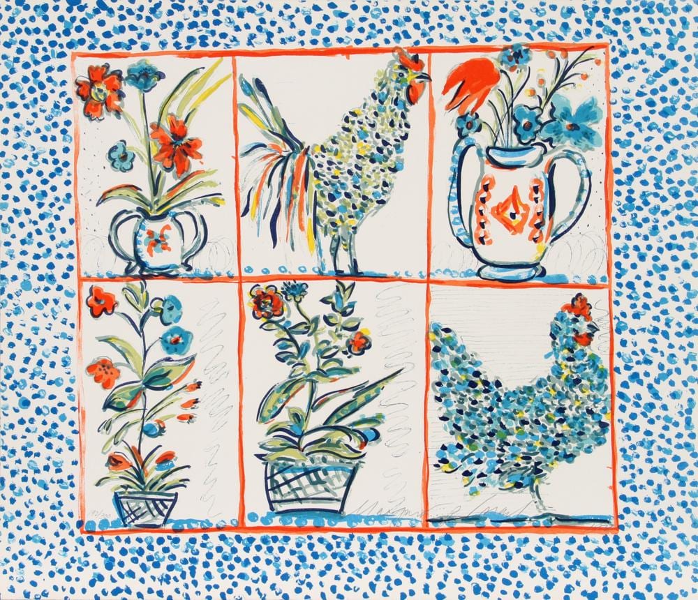 Margaret Israel comparable auction result: margaret israel rooster lithograph