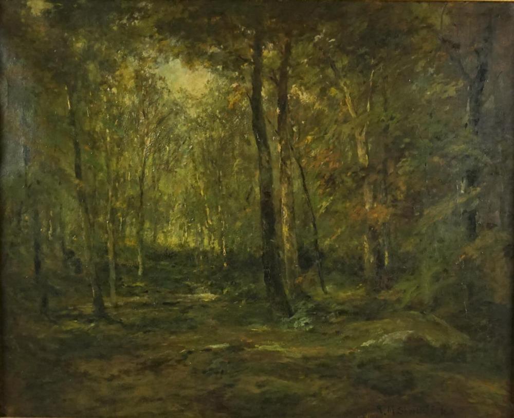 ROSWELL MORSE SHURTLEFF (AMERICAN, 1838-1915) NEAR THE BEAVER MEADOW TRAIL Oil on canvas: 20 x 25 1/4 in. sold by Potomack Company, lot 212 — auction record photograph