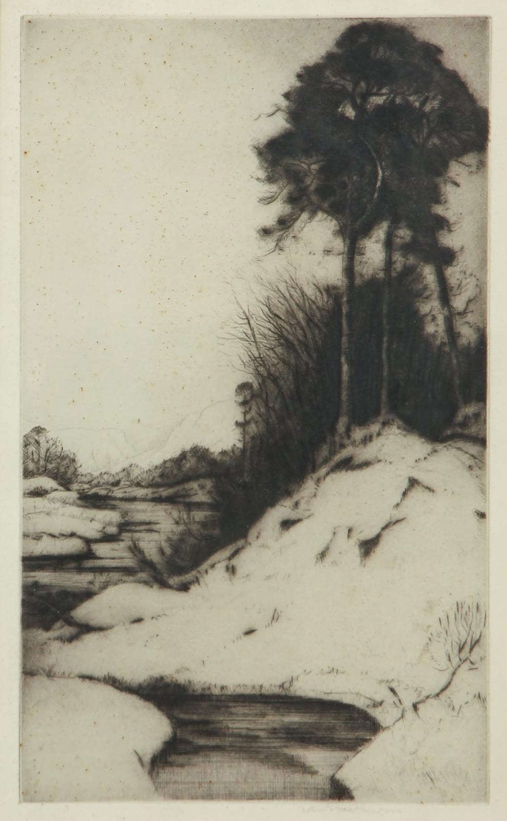 John George Mathieson comparable auction result: john george mathieson dry point etching winter