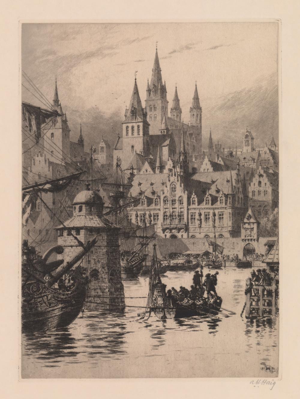 Axel Herman Haig Signed Etching sold by Grant Zahajko Auctions, LLC, lot 80 — auction record photograph