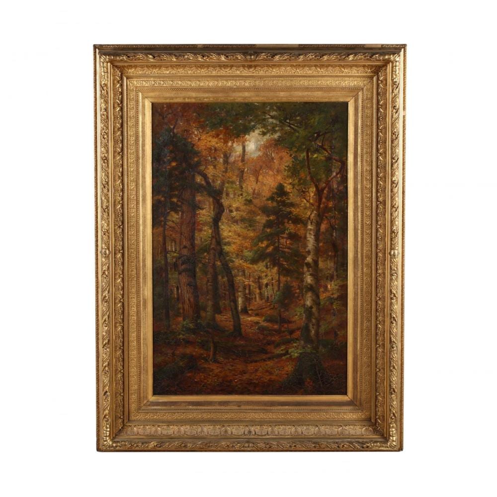 Edmund Elisha Case comparable auction result: edmund elisha case ma ct 1844 1919 forest interior