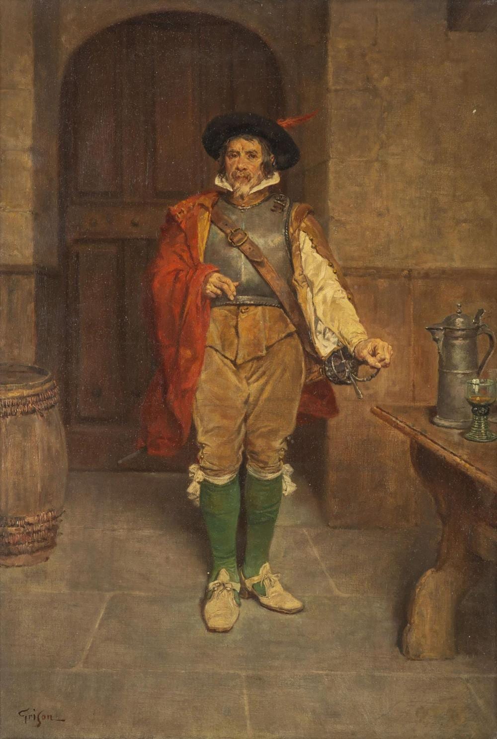 Adolphe Grison comparable auction result: adolphe grison 1845 1914 le mousquetaire