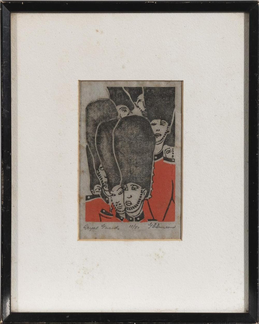 George (1904) Duncan comparable auction result: george bernard duncan 1904 1974 royal guards c 1935 colour linocut ed 11 50
