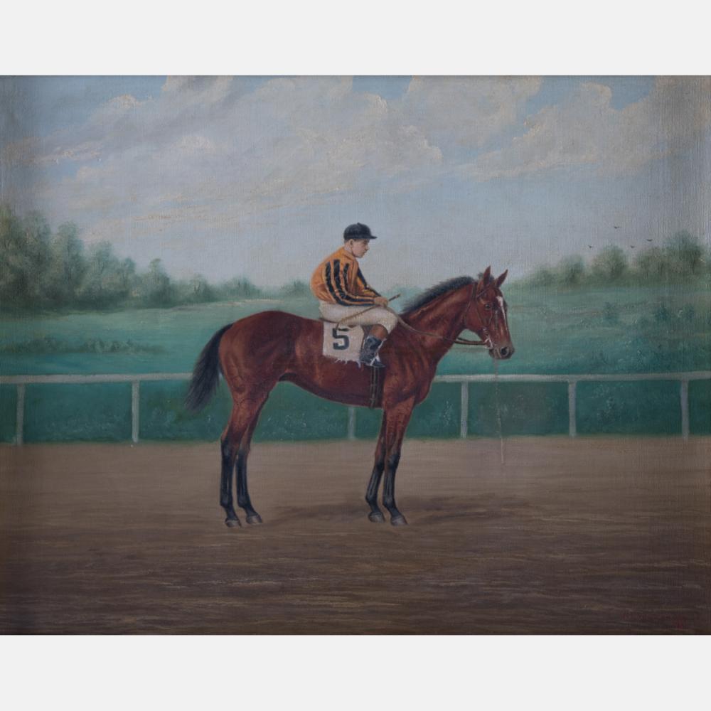 William Garrett Van Zandt comparable auction result: william garrett van zandt american 1857 1942 justinian winner kingston handicap 1931 oil on canvas