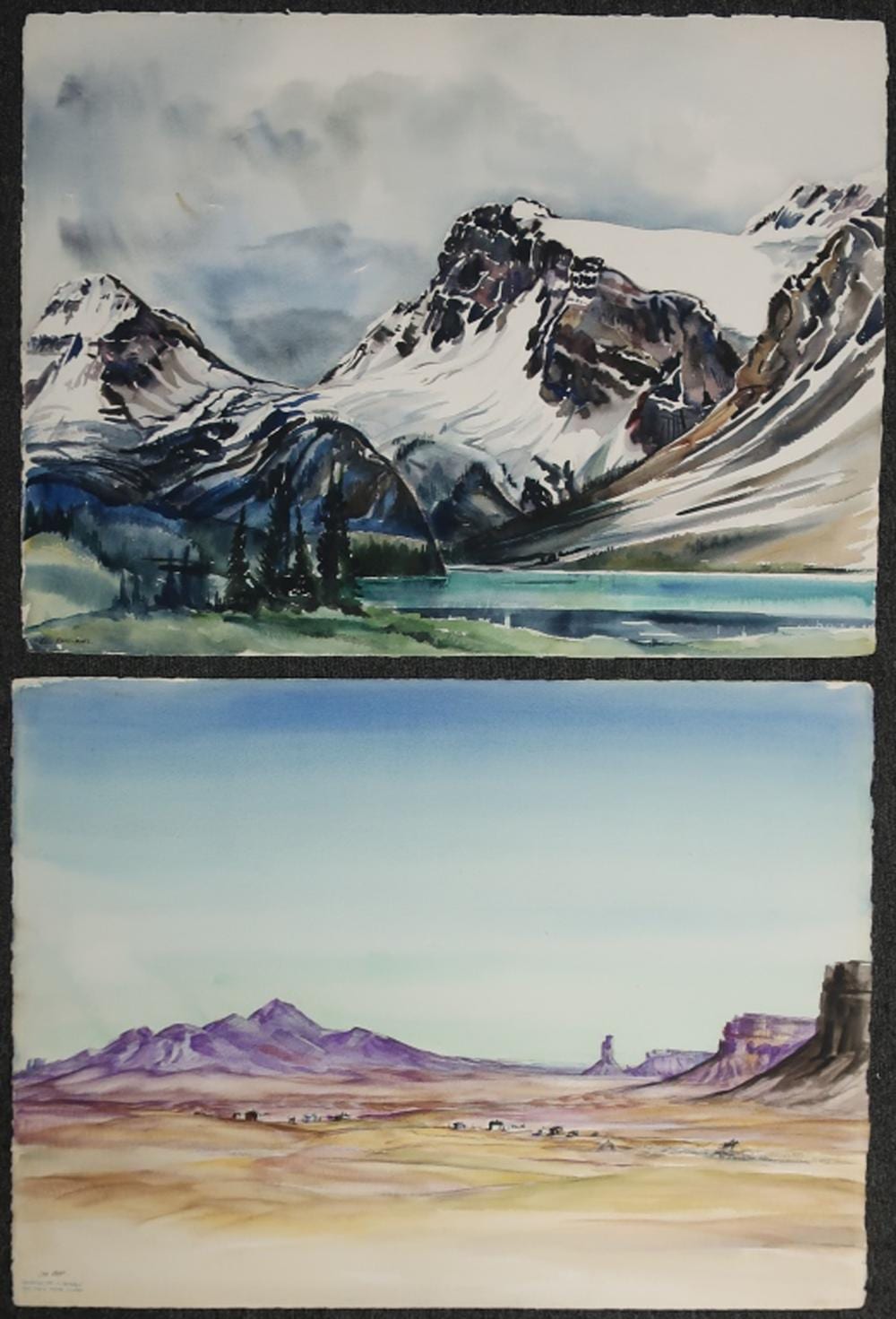 two watercolor western landscapes by lois rapp · Wiederseim Associates, Inc. · 2018-11-24 Lois Rapp comparable auction result: two watercolor western landscapes by lois rapp