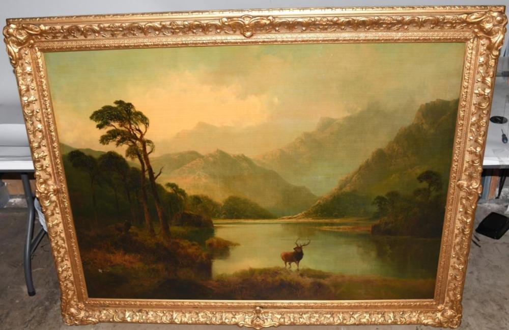 Thomas Henry Gibb comparable auction result: thomas henry gibb deer in landscape painting