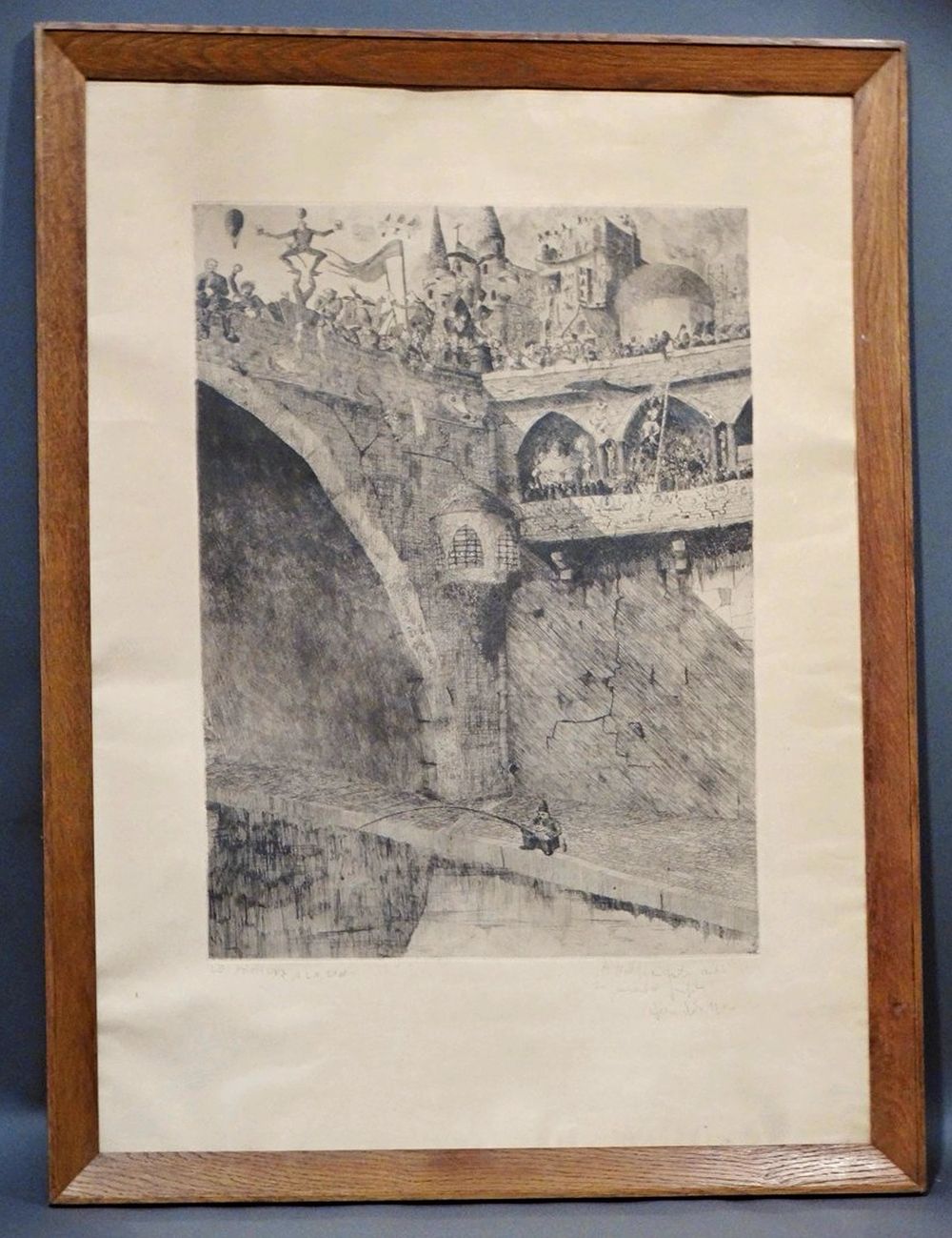 Jean Dols comparable auction result: gravure sign e jean dols le p cheur la ligne 54x40 cm