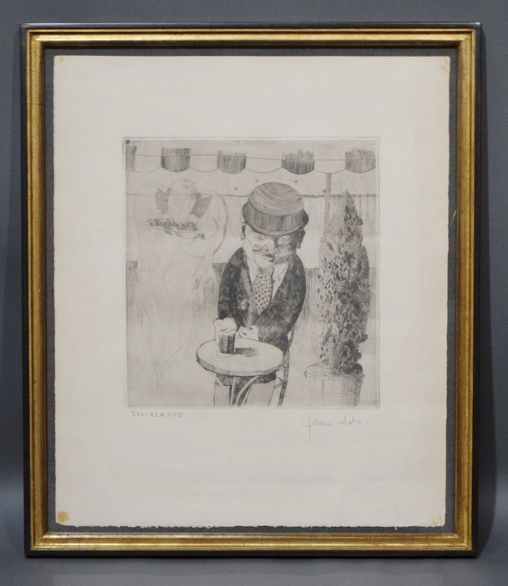 Jean Dols comparable auction result: gravure sign e jean dols jouissance 26x24cm
