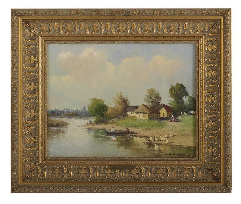 Marie Henrie Mackenzie comparable auction result: marie henrie mackenzie dutch 1878 1961 country summer day oil on canvas board 14 x 17 1 2 framed 21 x 25
