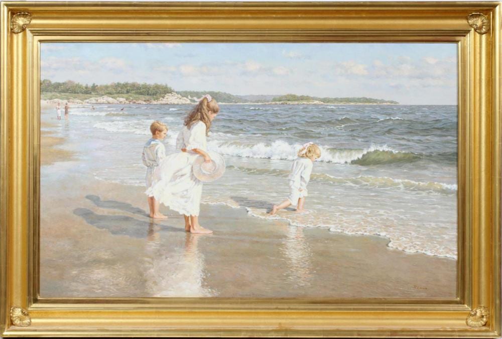 Richard Loud comparable auction result: richard loud oil on canvas nantucket beach