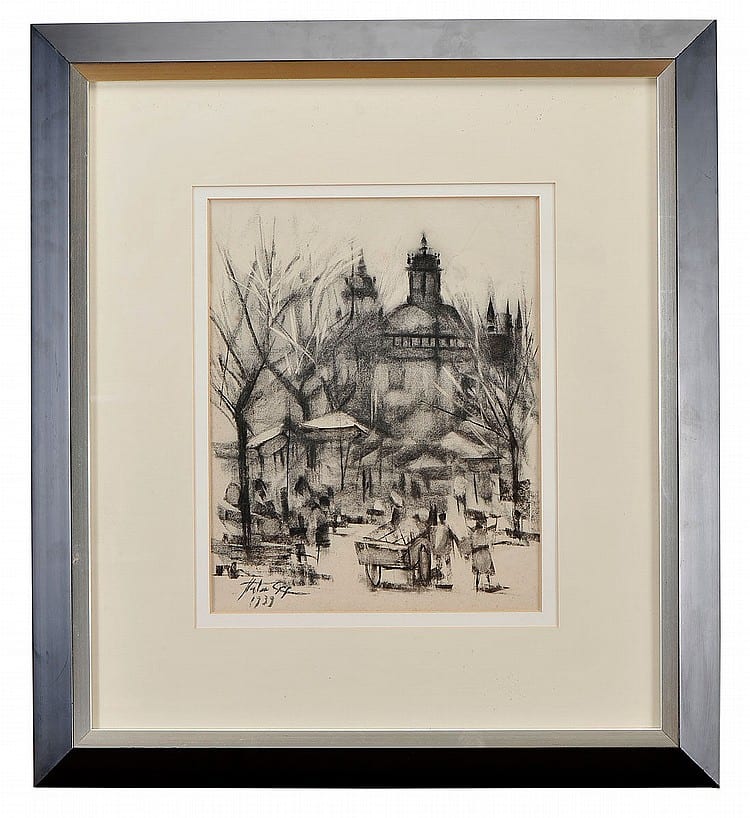 António (1907) Cruz comparable auction result: vista da feira de barcelos
