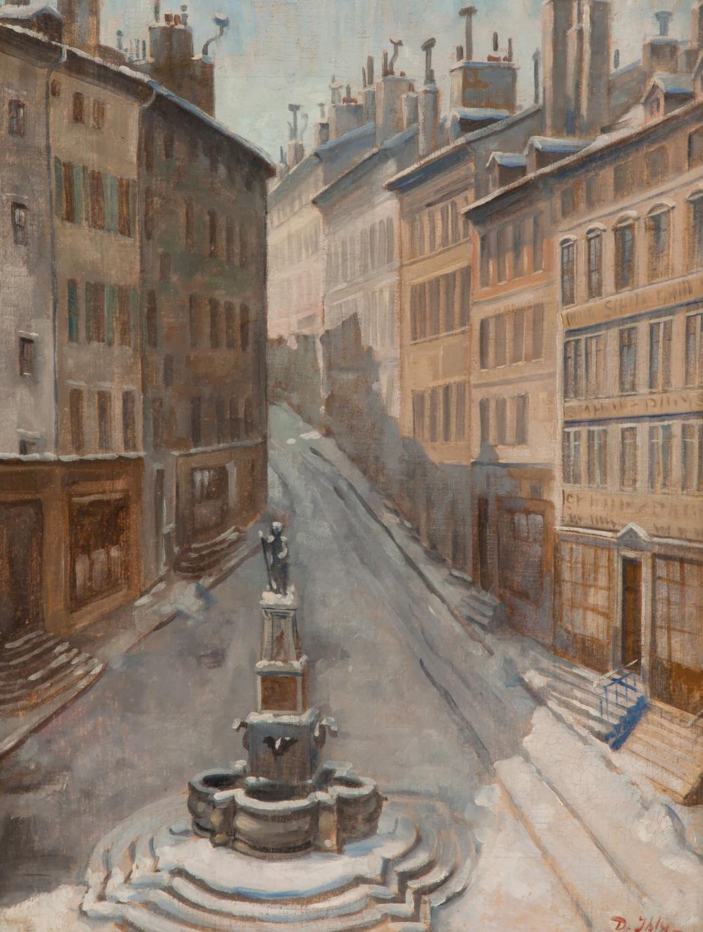 Daniel Ihly comparable auction result: jean daniel ihly 1854 1910 gen ve la place de la cit et la fontaine de l escalade vers 1890 1900 huile sur toile sign e 34 x 44 cm