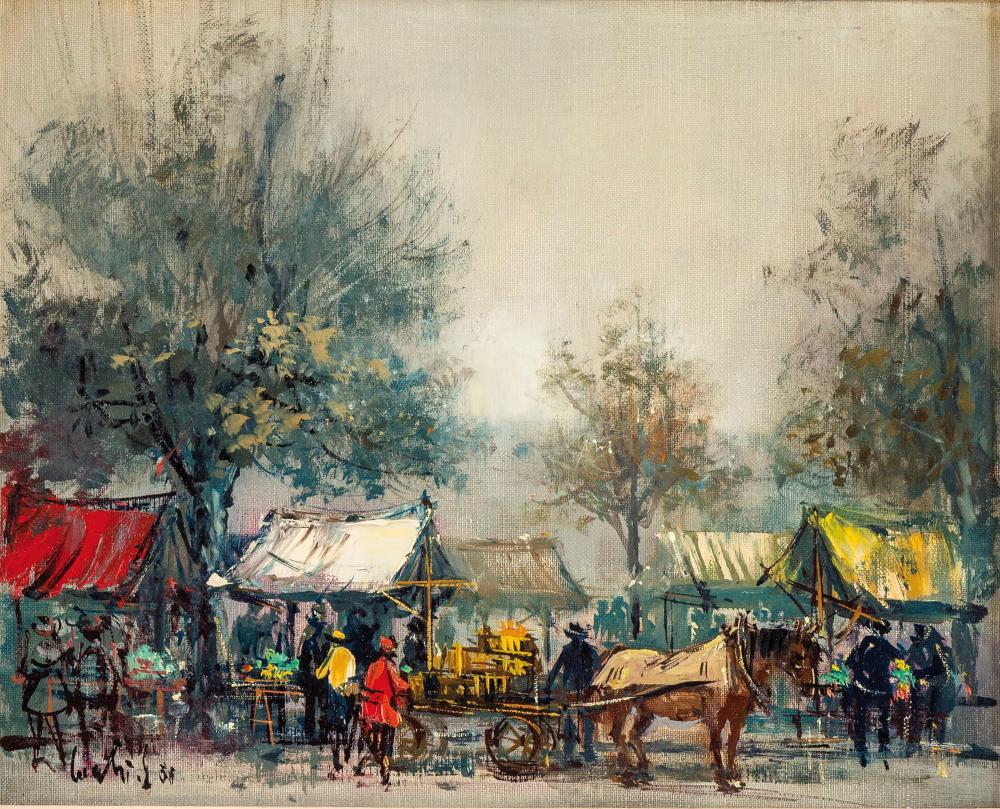 Sergio Cecchi comparable auction result: sergio cecchi 1921 1986 march plainpalais huile sur toile sign e et dat e 195 illisible 33x41 5 cm