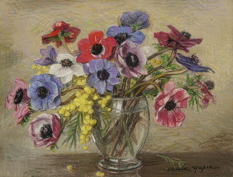 Aimée Rapin comparable auction result: aim e rapin 1869 1956 bouquet de fleurs pastel 43x33 cm