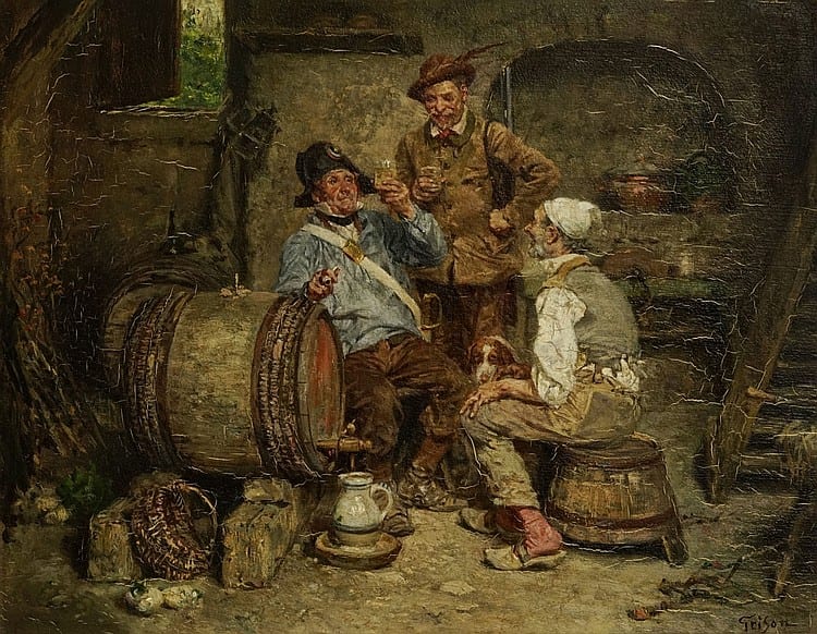 Adolphe Grison comparable auction result: fran ois adolphe grison 1845 1914 le verre de cidre la sant du garde champ tre du chasseur gr