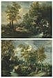 Martin Knoller comparable auction result: martin knoller steinach am brenner 1725 1804 vienna an extensive wooded landscape with figures by a waterfall a town beyond and