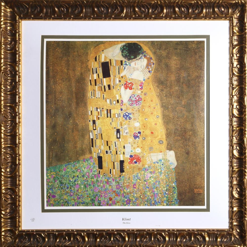 Gustav Klimt, The Kiss, Lithograph Poster by the Collector's Guild sold by RoGallery, lot 143 — auction record photograph