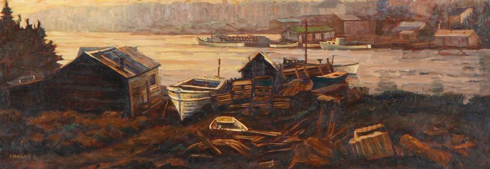 Joseph James Crilley comparable auction result: joseph james crilley american 1920 2008 levy boat yard sober island n s 1981