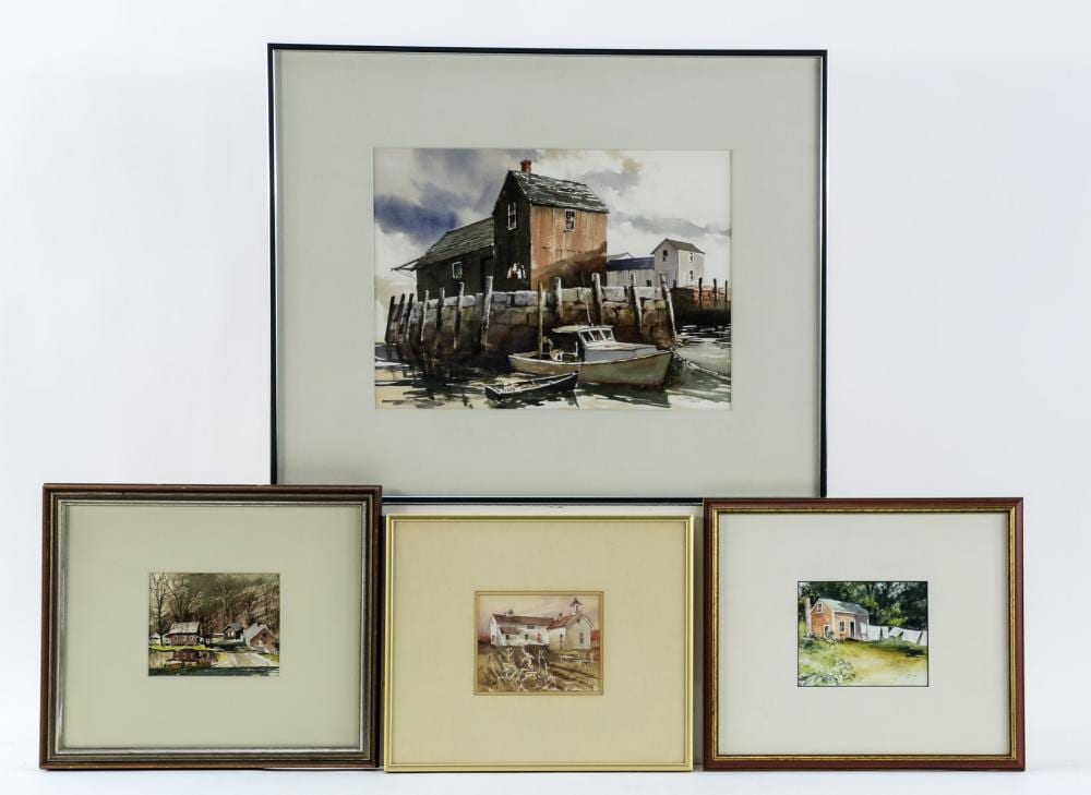 John August Dominique comparable auction result: john a neff four watercolors