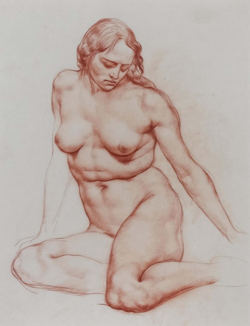 Romano Dazzi comparable auction result: romano dazzi 1905 1976 italian female nude drawing