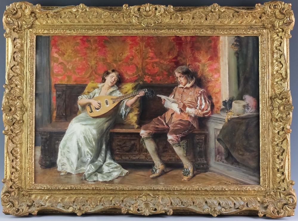 Antonio Lonza comparable auction result: antonio lonza original oil on wood painting italy