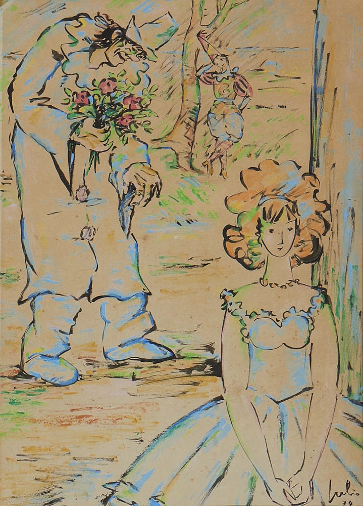 Júlio (1902) comparable auction result: j lio desenho colorido sobre papel 41 x 29 cm