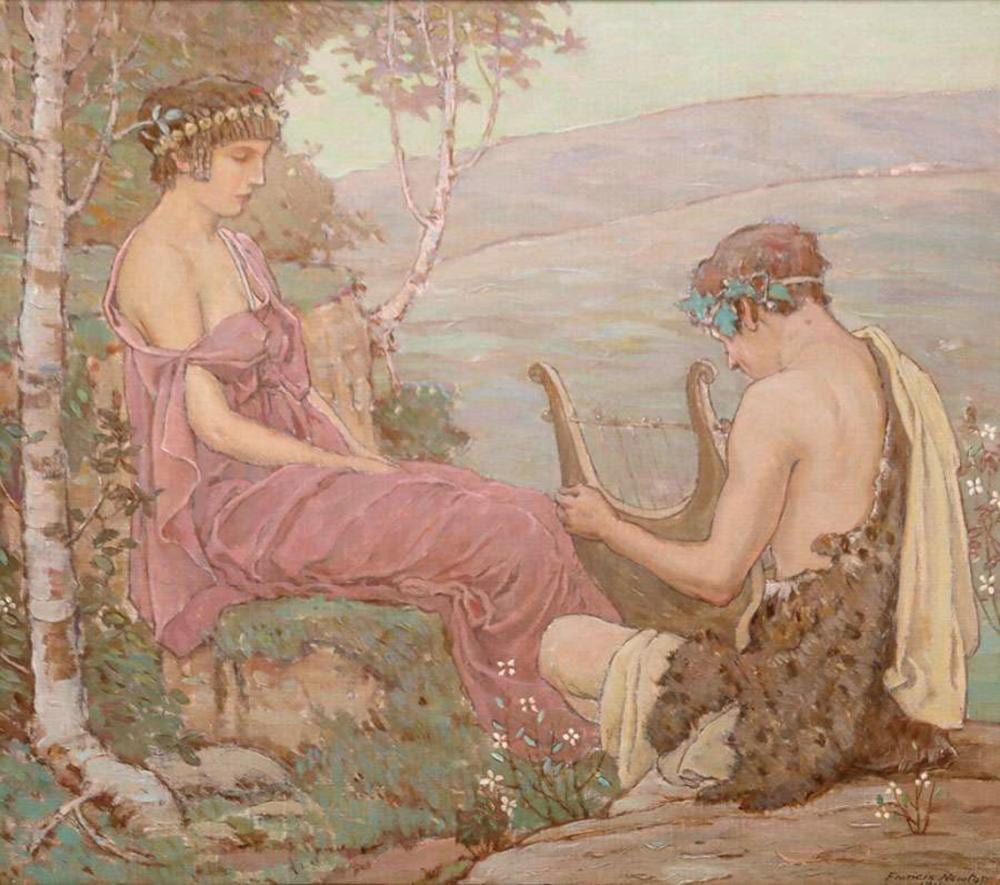 Francis Newton comparable auction result: francis newton painting of classical scene c1910