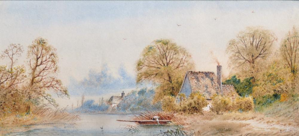 Edward Beecham Lait comparable auction result: edward beecham lait fl 1860 1874 british at hamsey e sussex watercolour signed and inscribed on the reverse 3 25 x 7