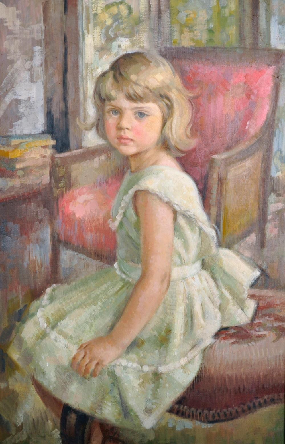 Dorothy Colles comparable auction result: dorothy margaret colles 1917 2003 british portrait of miss fiona mcgregor a young girl wearing a white dress seated on a stool oil on canvas inscribed on reverse 30 x 20
