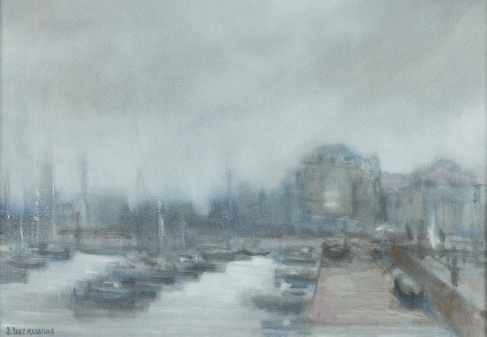 Jose Luis Sanz Magallon comparable auction result: jose luis sanz magallon spanish 1926 2000 santander signed lower left oil on canvas