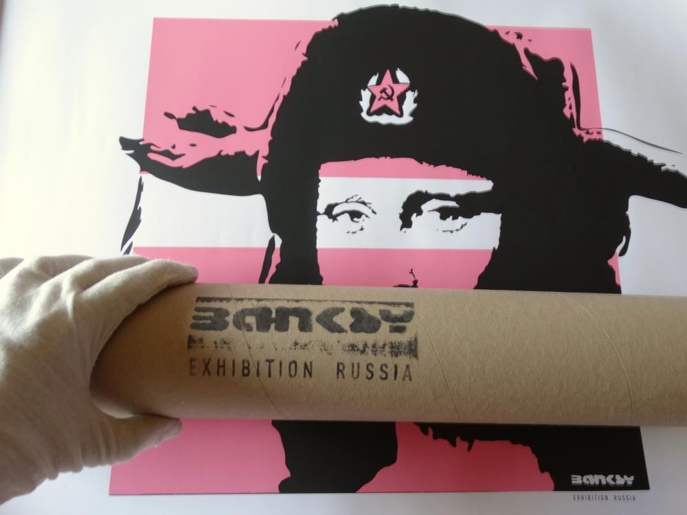 Banksy- Mona Lisa- original from Russia exhibition sold by Novartia, lot 24 — auction record photograph