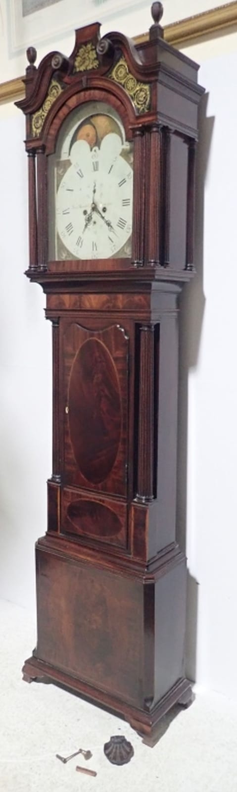 Antique Long Case Moon Dial Grandfather Clock sold by Sterling Associates, Inc., lot 179 — auction record photograph