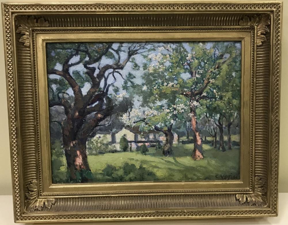 Charles Vezin comparable auction result: charles vezin signed oil painting landscape scene