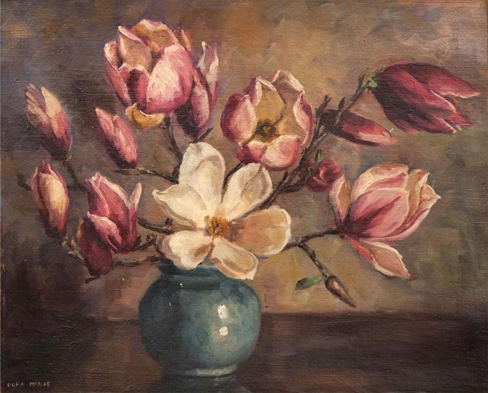 Dora McRae comparable auction result: dora mcrae 1908 2003 magnolias 43 x 52cm
