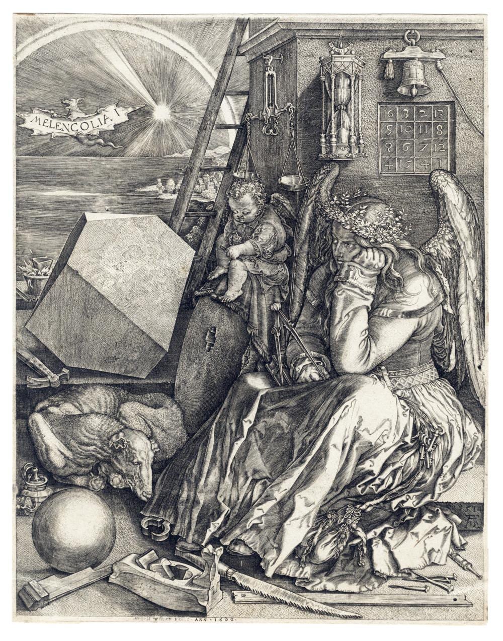 Johan (1549) Wierix comparable auction result: jan wierix melencolia i 1602