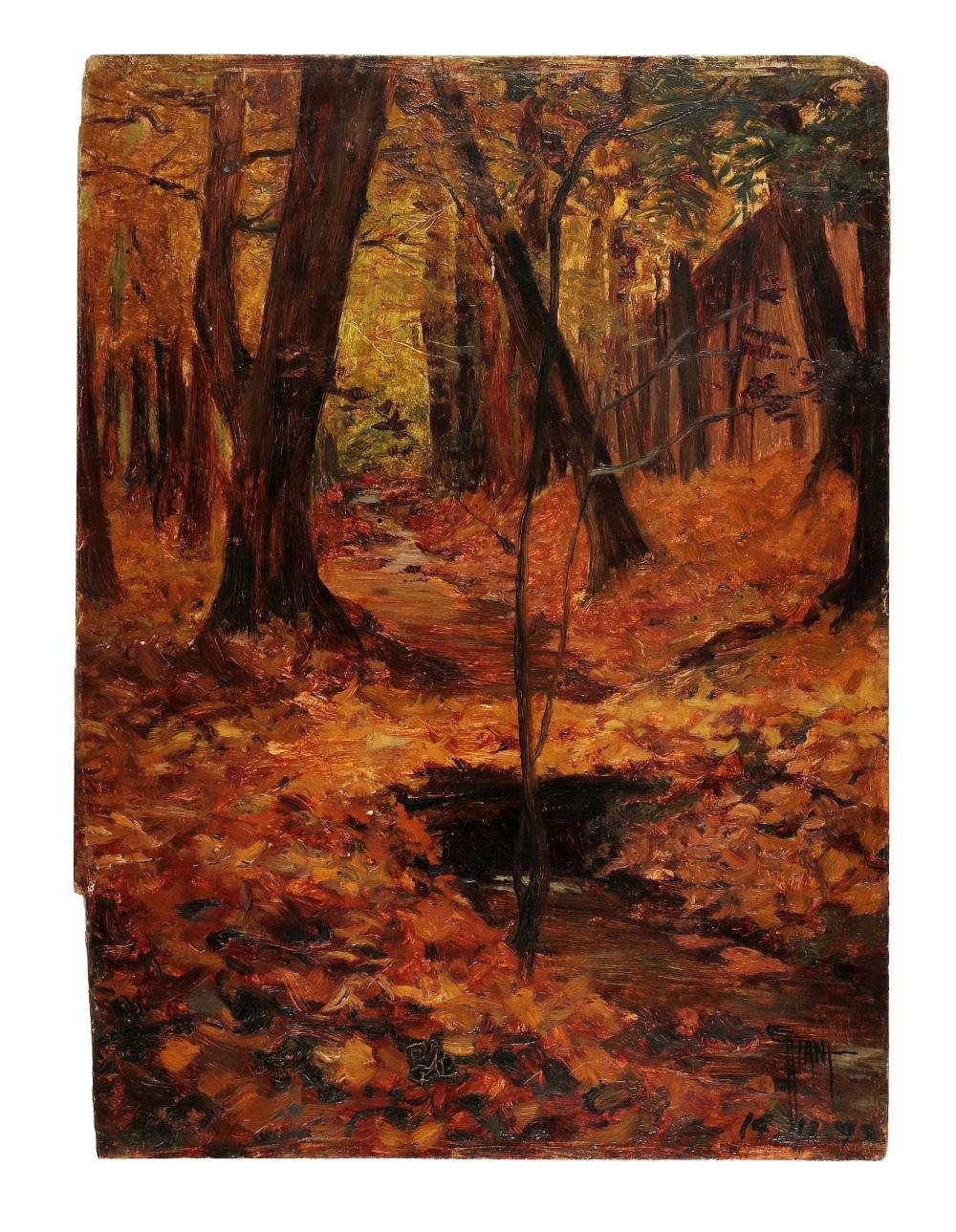 Giovanni (1866) Giani comparable auction result: giovanni giani scorcio di bosco in autunno 1893