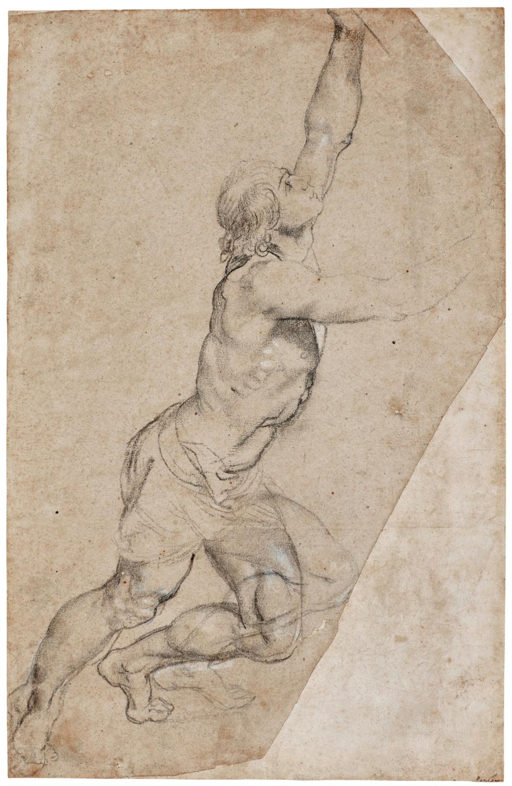 Sir Peter Paul Rubens | Nude Study of a Young Man with Raised Arms comparable sale