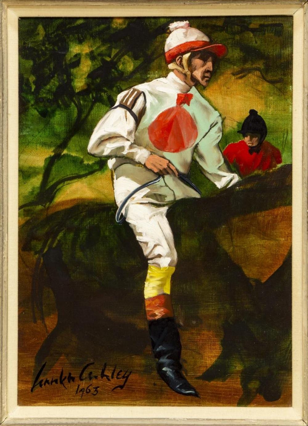Frank Nelson Ashley comparable auction result: frank nelson ashley d 2007 jockey oil painting
