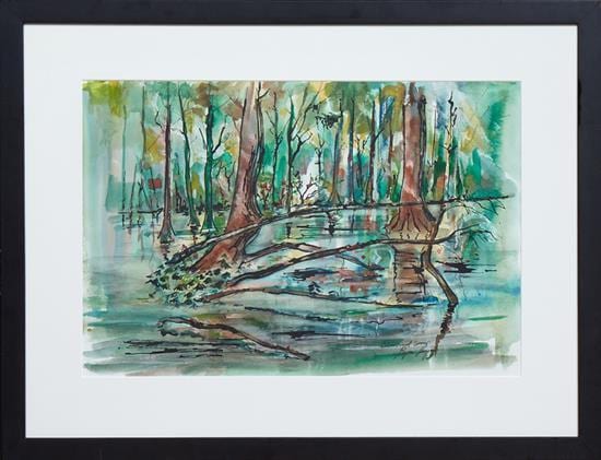 byron levy 1921 2015 new orleans bluebonnet swamp 20th c watercolor signed and titled lower right presented in an ebonize · Crescent City Auction Gallery · 2019-01-19 Byron Levy comparable auction result: byron levy 1921 2015 new orleans bluebonnet swamp 20th c watercolor signed and titled lower right presented in an ebonize