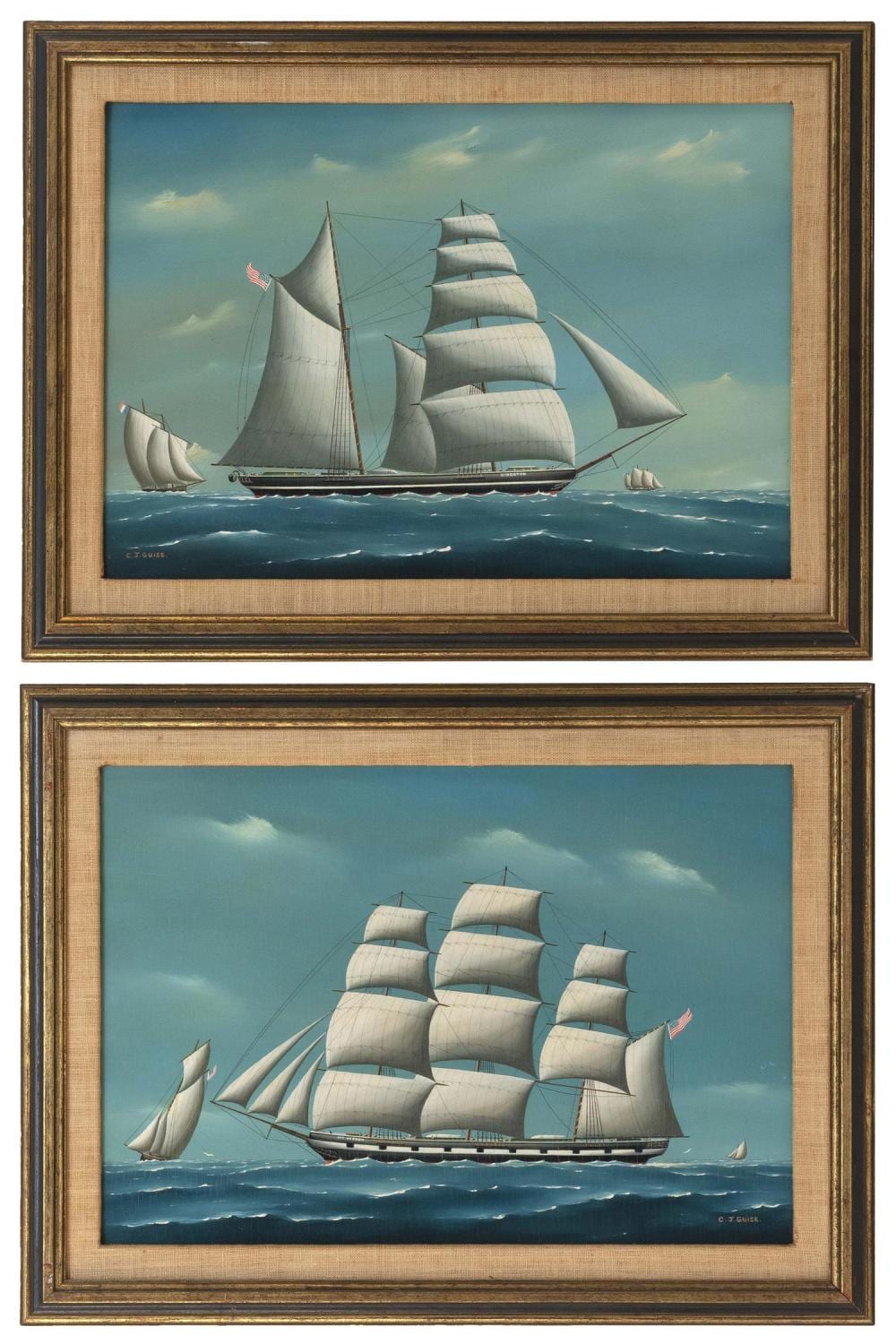 christopher j guise united states england 19th 20th century two works oils on board 12 x 17 framed 15 5 x 20 5 · Eldred's · 2019-01-18 Christopher J. Guise comparable auction result: christopher j guise united states england 19th 20th century two works oils on board 12 x 17 framed 15 5 x 20 5