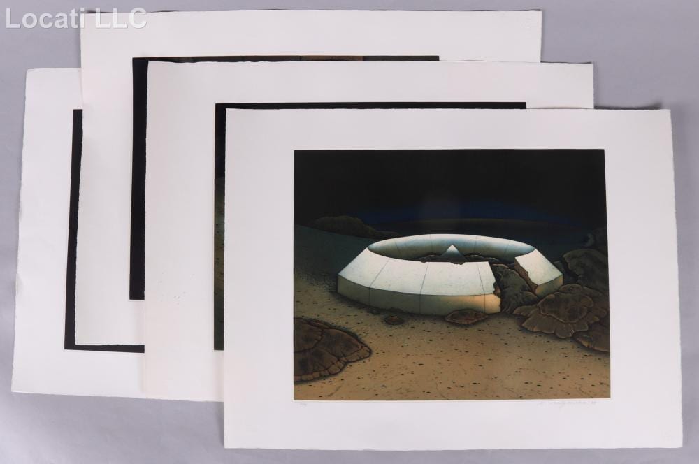 Kunito Nagaoka comparable auction result: kunito nagaoka japanese b 1940 four etchings